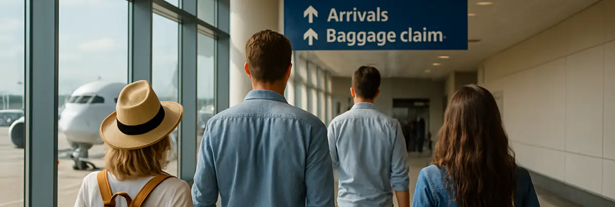 people arriving at airport