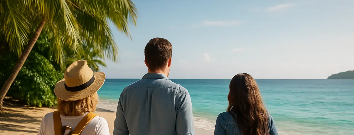 people arriving at beach